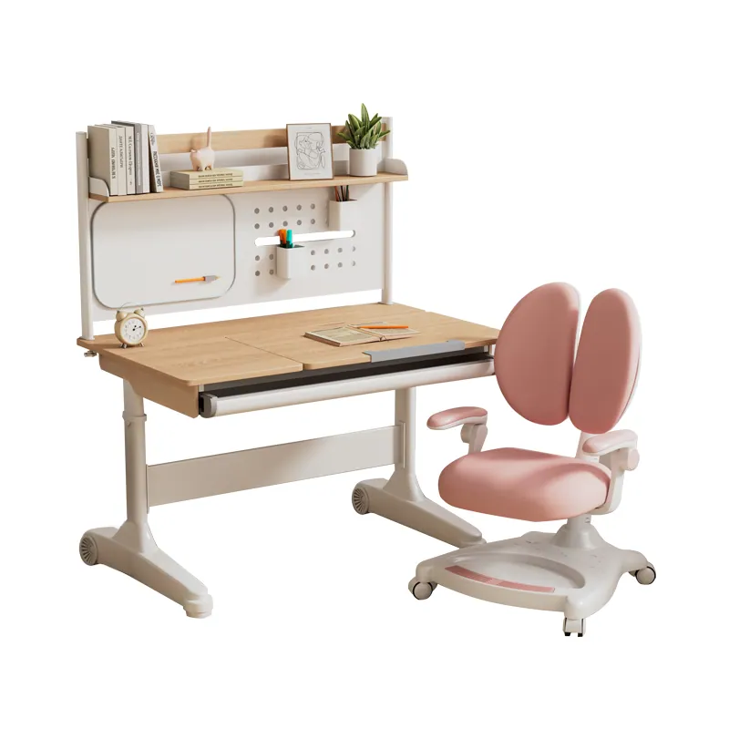 Study Desk with High Bookshelf