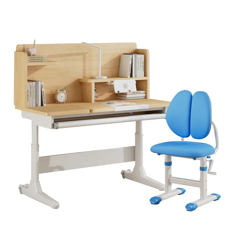 Study Desk with High Bookshelf Pro