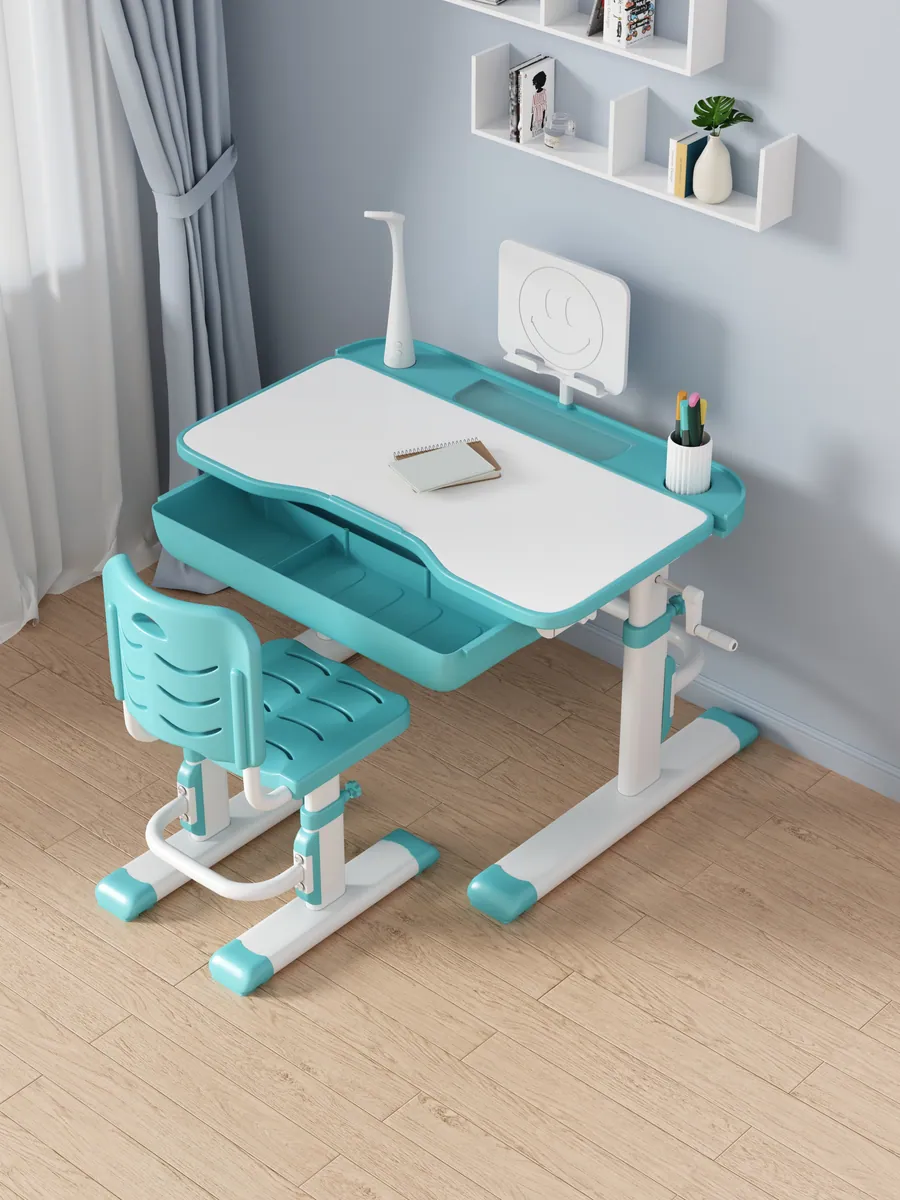 80cm Hand-Crank Study Desk with Lamp